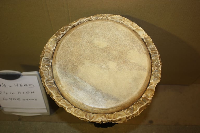 African Wooden Djembe Drum 10.1/2in Head x 24in High ~ Weight 4906 Grams ~ £75 ono