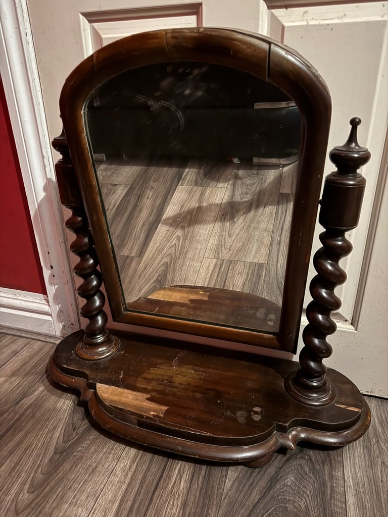 image for Victorian Bobbin Toilet Vanity Swing Mirror