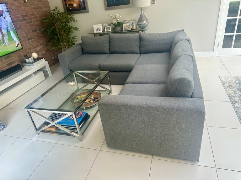 Grey modular 5 seater sofa from sofa dot com - recently recovered