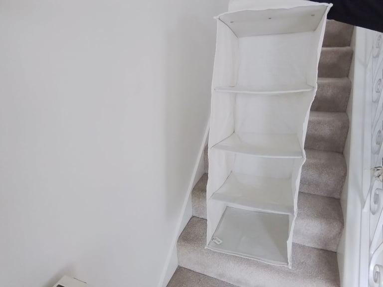 image for Wardrobe Hanging Storage Organiser In Cream Linen 