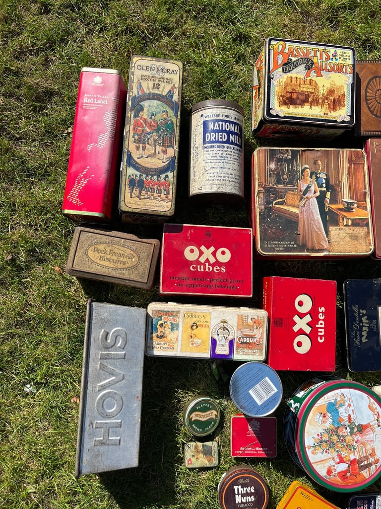 Large collection vintage advertising tins JobLot
