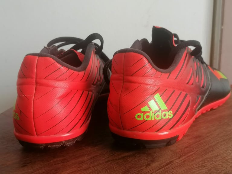 Adidas Messi Turf Soccer Shoes Green Black, red colour. Uk size - 9.