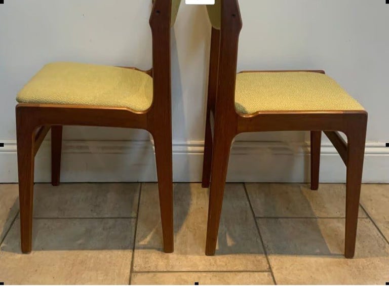 Mid Century Vintage Danish Pair of Chairs by Designer Erik Buch
