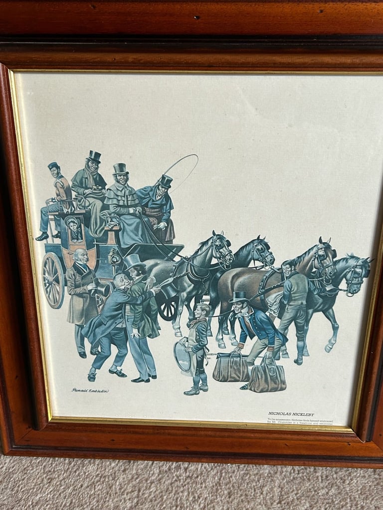 Set of 4 Charles Dickens Vintage Framed Pictures. Make an offer