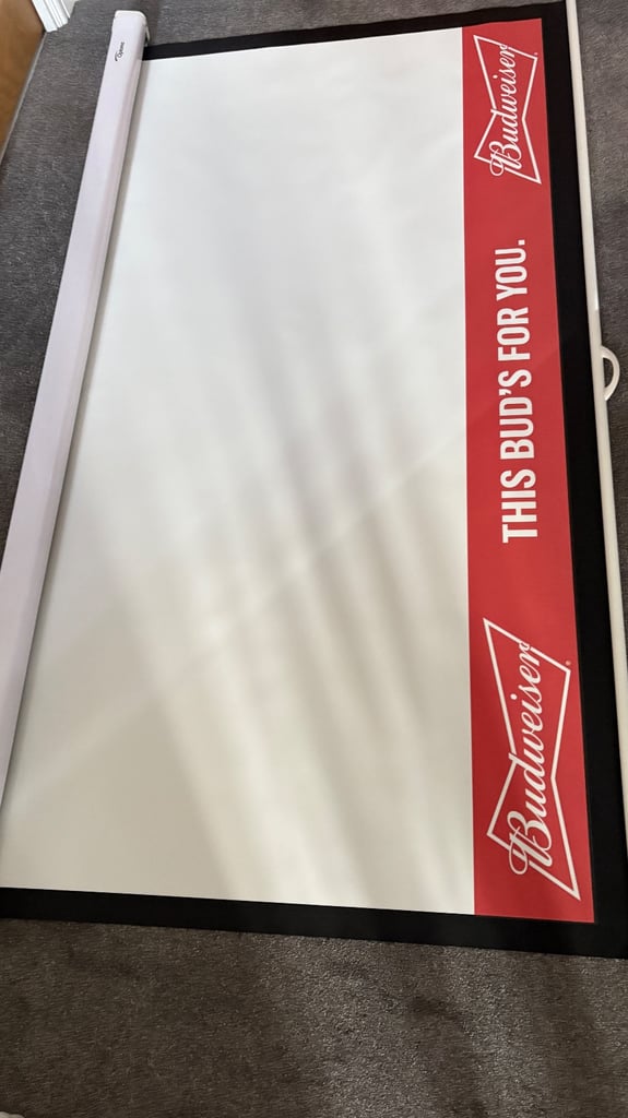 image for Budweiser projector screen perfect for bar man cave