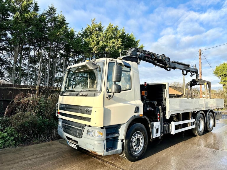 2009 DAF CF75,310 ATLAS CRANE 120,22 BRICK GRAB 26 TON MANUAL GEARS 10 TYRE FLAT