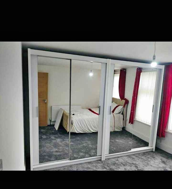 ***2 DOOR SLIDING WARDROBE WITH HANGING RAILS + SHELVES IN 120 CM 180