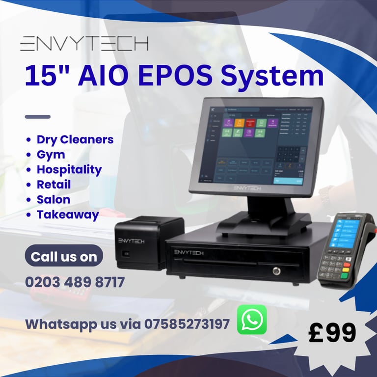 image for Full Touchscreen EPOS System for Salon POS Cash Register Till Hair Beauty Nail Barber Hairdresser