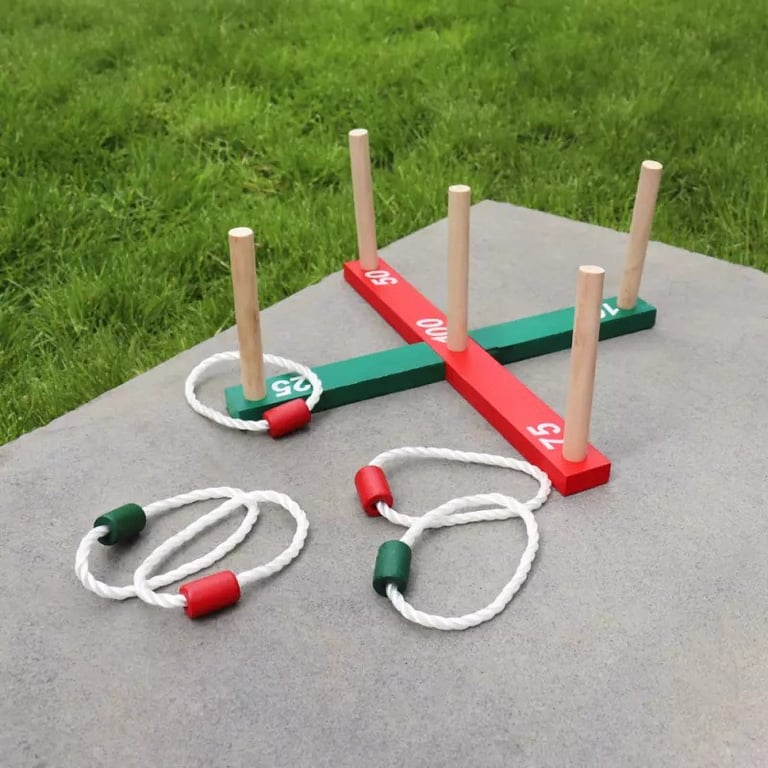 Quoits - Family Fun Garden Game for kids children adults. Rope Ring Game. Hoopla Ring Toss Game