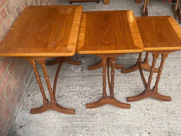 Vintage Nathan Nest Of 3 Tables –Mid Century Modern Retro