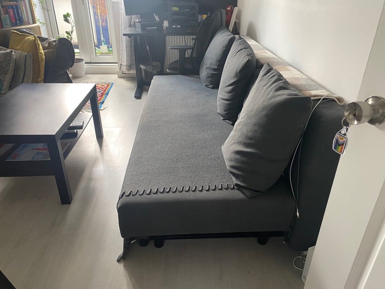 IKEA 3-seat sofa-bed, dark grey