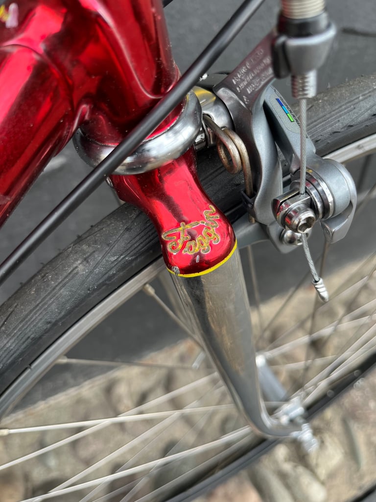 Fully serviced vintage Italian flat bar Road bike Faggin Columbus