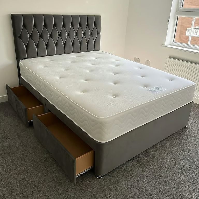 image for  Double Divan Bed 4ft6 🛏️ – Comfortable Sleep, Modern Look | Today Delivery **
