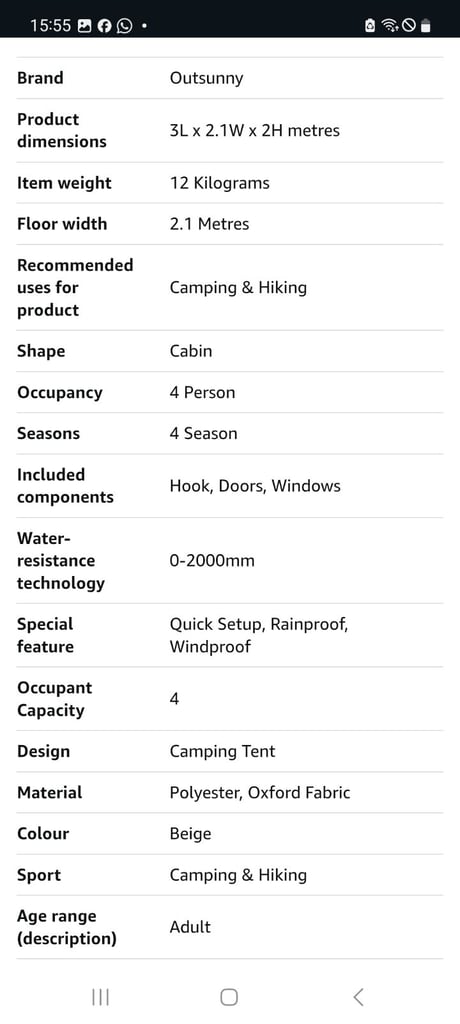 Outsunny Inflatable Camping Tent