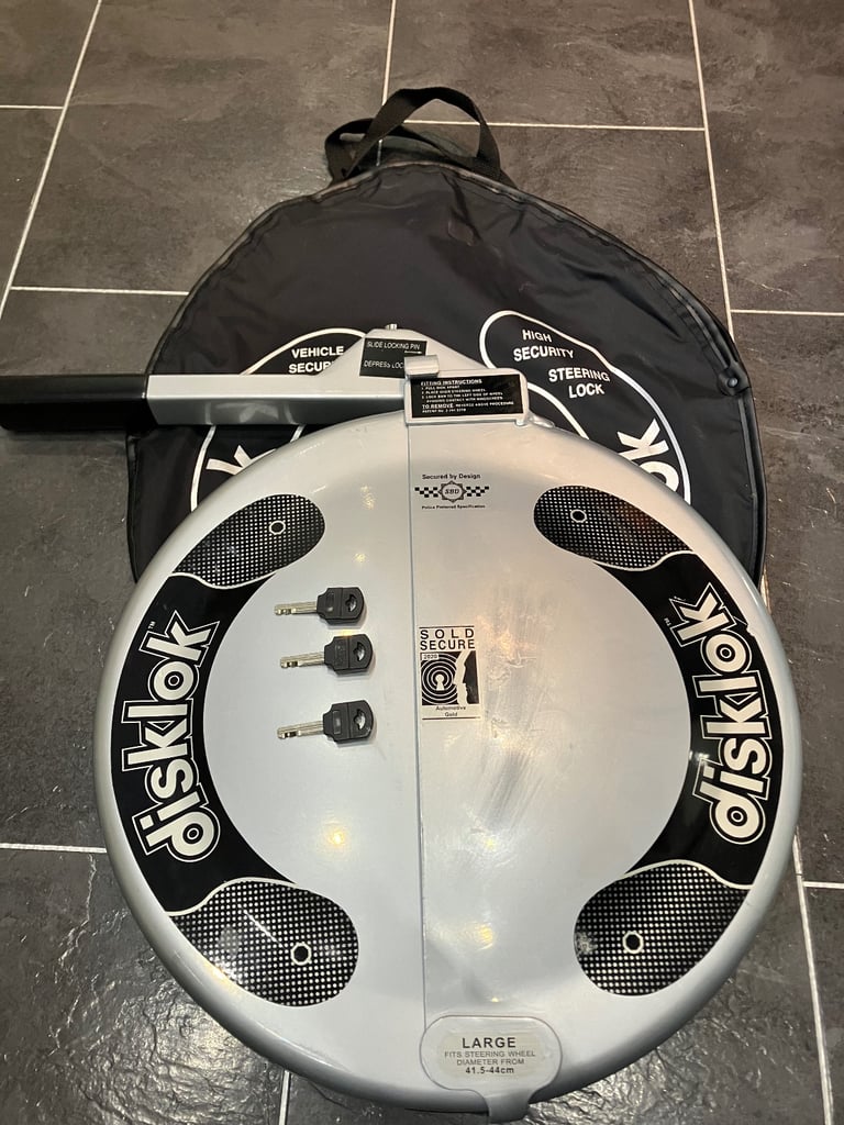 image for Disklok  Steering Wheel Lock - Large - With 3 Keys and Storage Case