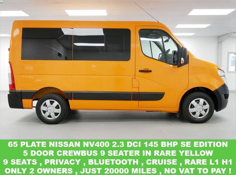 65 NISSAN NV400 NV400 2.3 DCI 145 BHP SE EDITION CREWBUS 9 SEATER ( NO VAT ! )