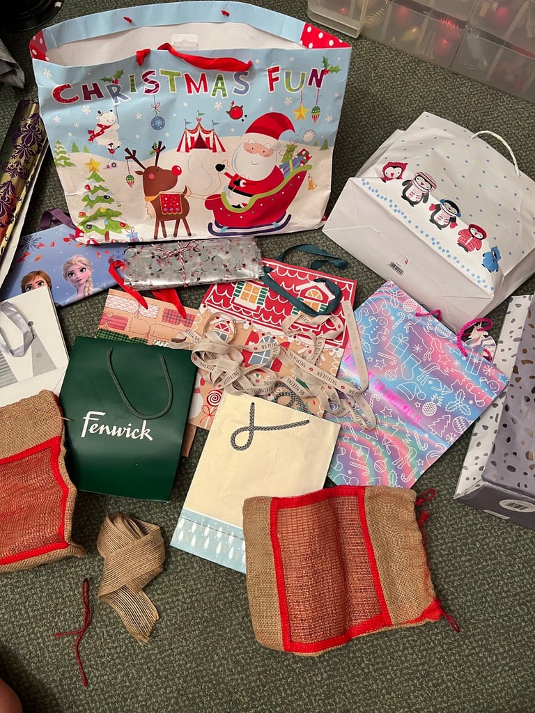 image for Large Baubles, 14 Christmas bags, Christmas plate and Christmas string / twine 