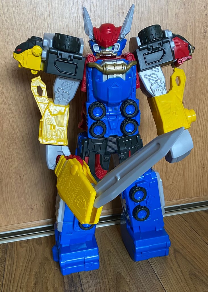 image for LARGE 20" POWER RANGERS BEAST MORPHERS BEAST-X MEGAZORD ACTION FIGURE WITH SWORD HASBRO 2019