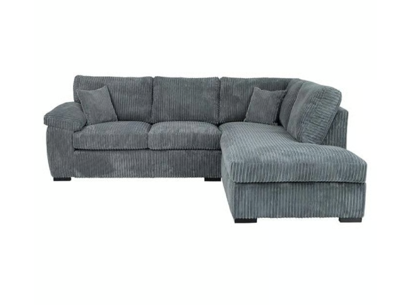 image for Brand New Sofa Set - Thomes Full Back Jumbo Cord L Shape Corner OR 3+2 Seater Sofa - Grey