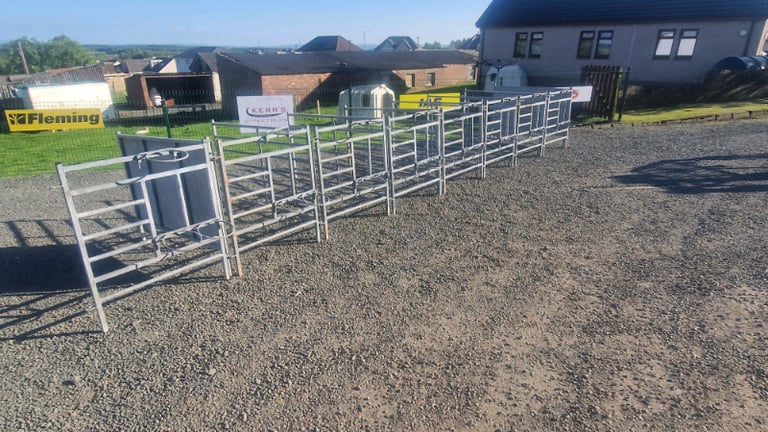 8 x calf rehearing pens with bucket holders farm livestock tractor 