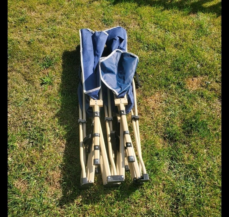 Comfy blue fold out camp bed