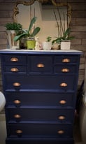 Solid wood 9 drawer chest of drawers 