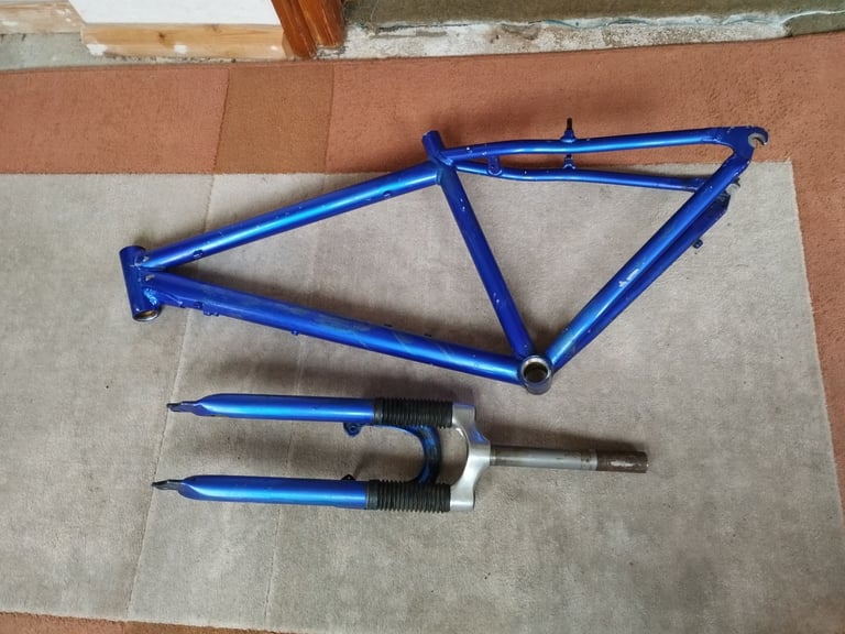 Alloy Mountain Bike Frame, And Suspension Forks.