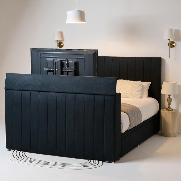 Super king size  bed with Sidelift storage  in Naples charcoal 