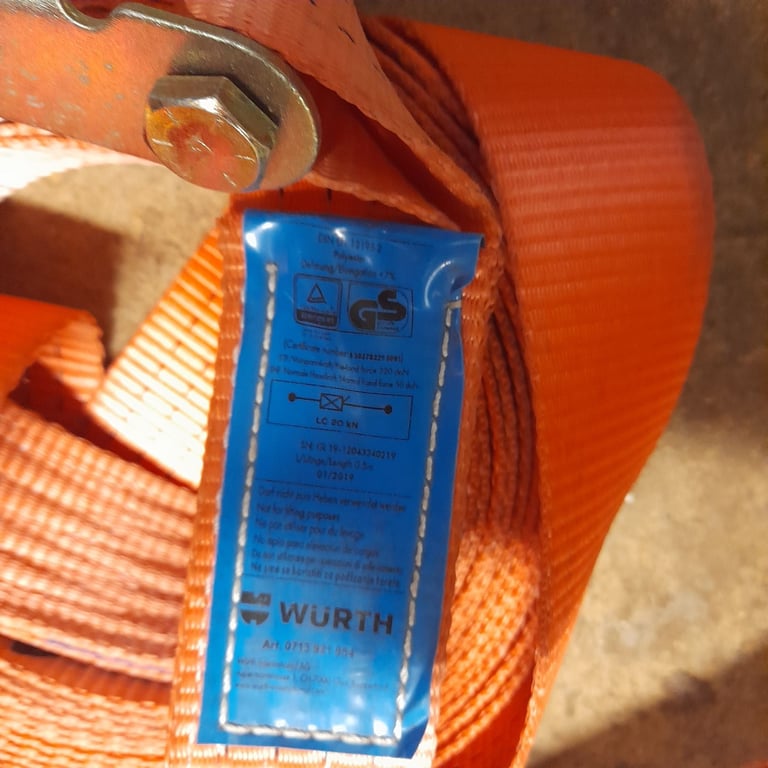 Wurth loading straps heavy duty pair