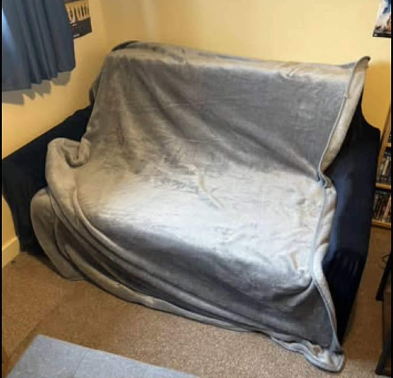 Honeypot Sofa bed - 2 Seater Sofa Bed with Storage - Grey Fabric Couch with Pull Out Double Sofabed