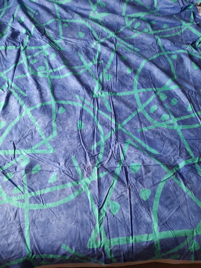 image for 10 METRES OF FABRIC BLUE GREEN 48" WIDE