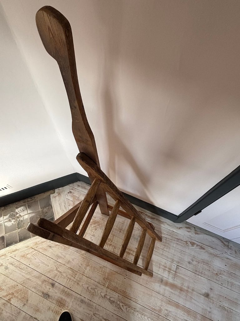 Lovely rustic pine library steps, artisan-made and pre-loved.