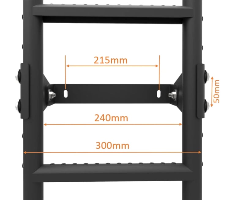 Van rear universal door ladder