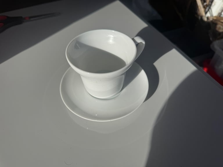 image for Jamie Oliver White Cups & Saucers – Set of 6 (Never Used)
