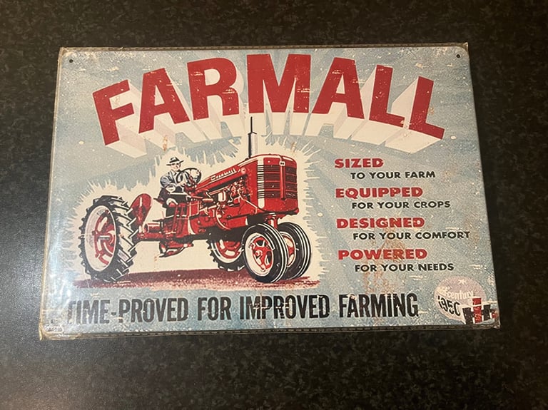 image for Vintage Style Sign Metal 30cm x 20cm Brand New, Farmall Man/Women Cave.