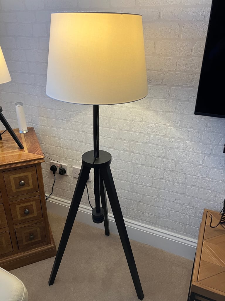 Tripod table and floor lamps.  