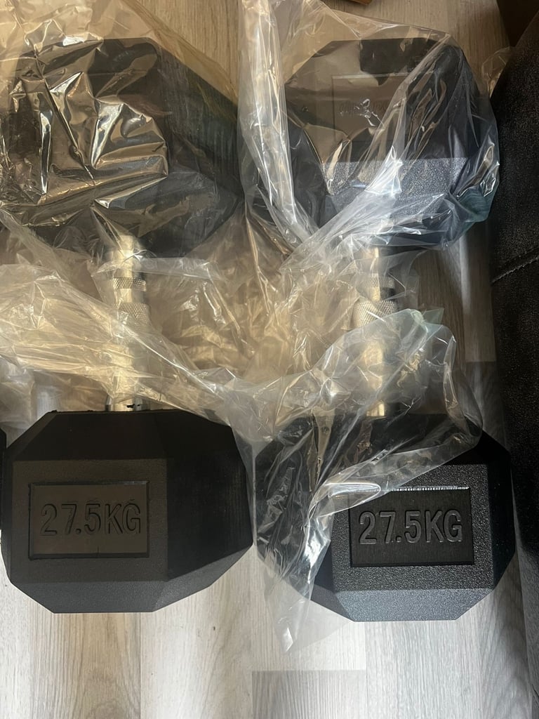 image for Weights Pair 27.5kg dumbbells weights 