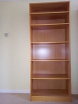 Light wood veneer bookcase 