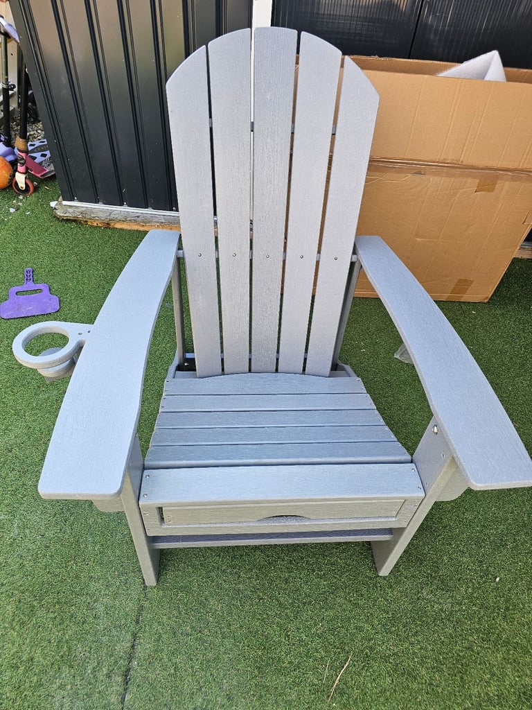 Grey Garden Chair with Footstool new for sale RRP £130
