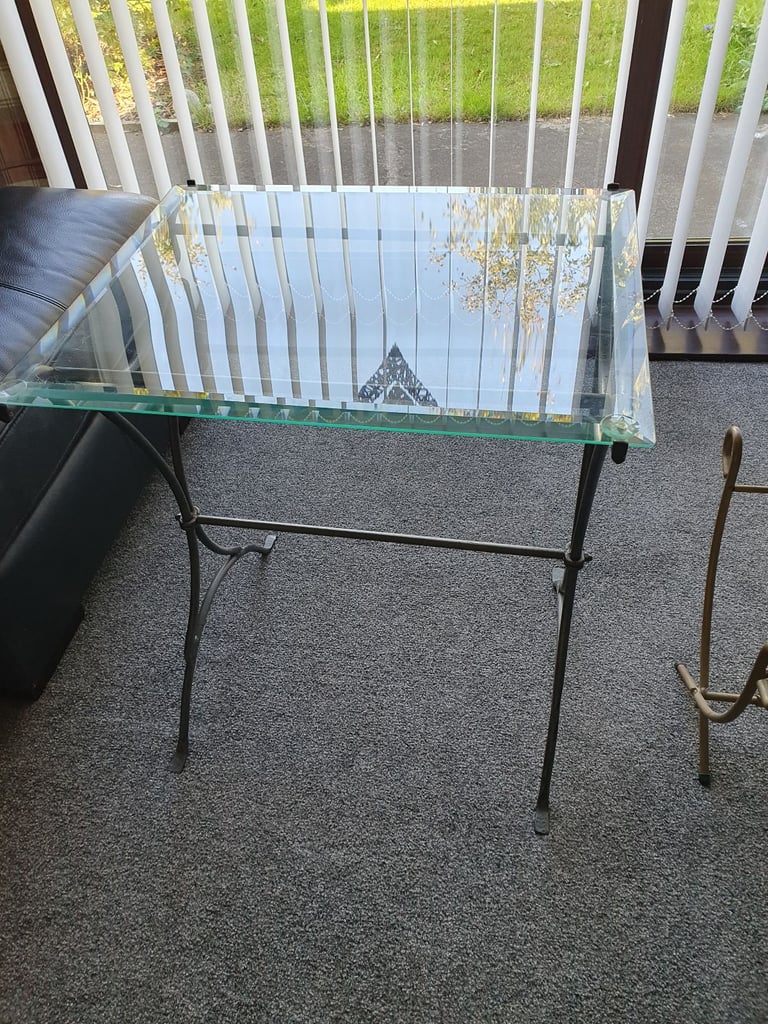 Glass side table