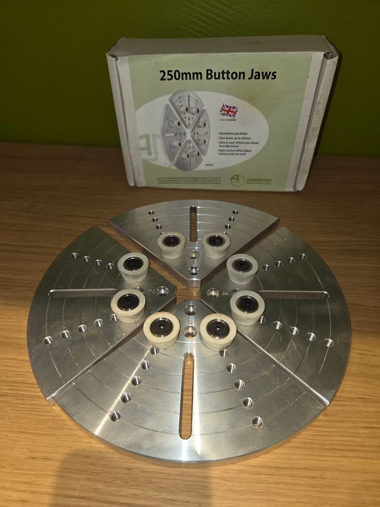 Axminster 10 inch woodturning button jaws 340956 lathe wood turning SK80 SK100 SK114