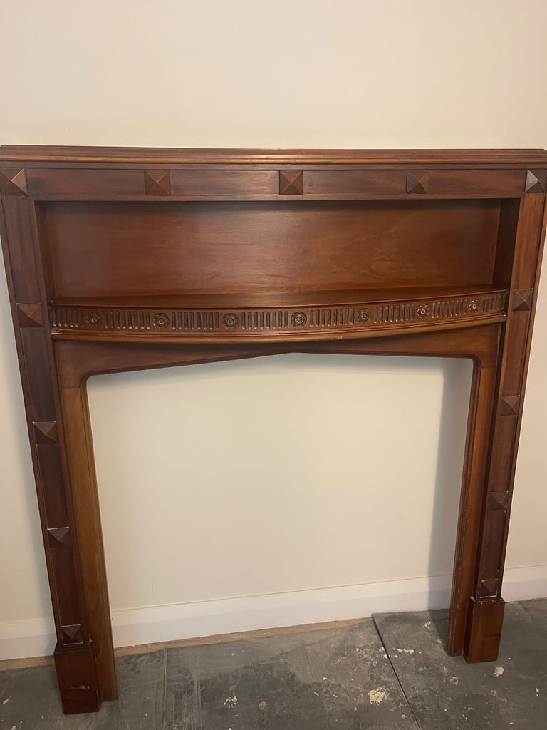 image for Victorian Oak Wood Fireplace Surround