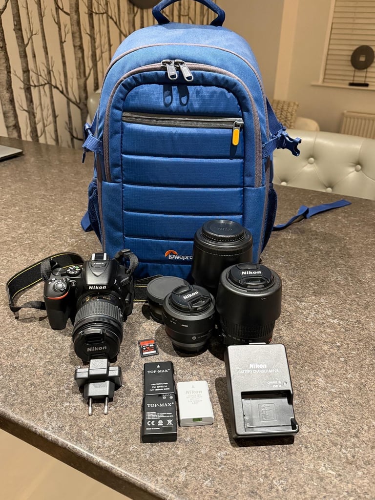 image for Nikon D5600 Camera Kit – Excellent Condition – 4 Lenses + Extras
