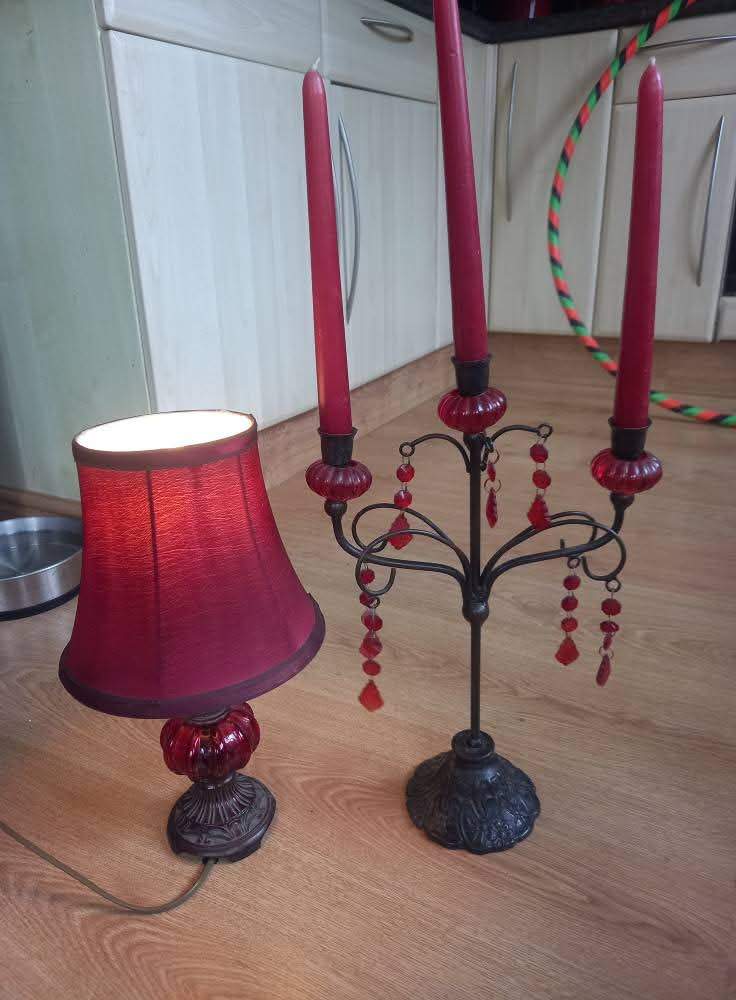 image for Gothic red lamp and Candelabra 