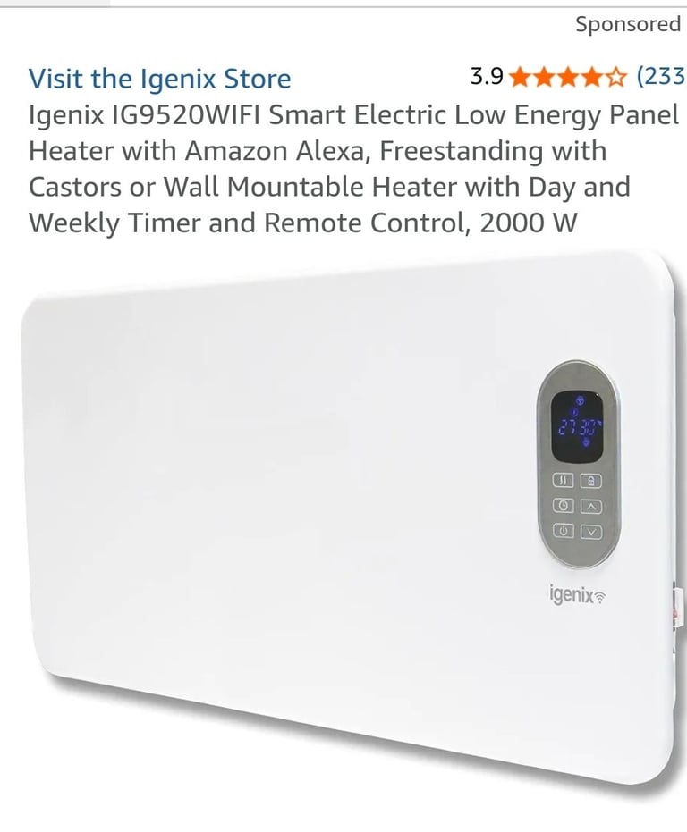 Electric panel heater