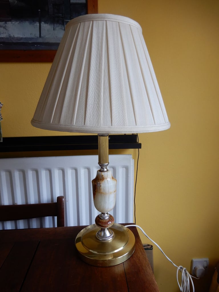 image for Antique Table lamp Onyx and brass