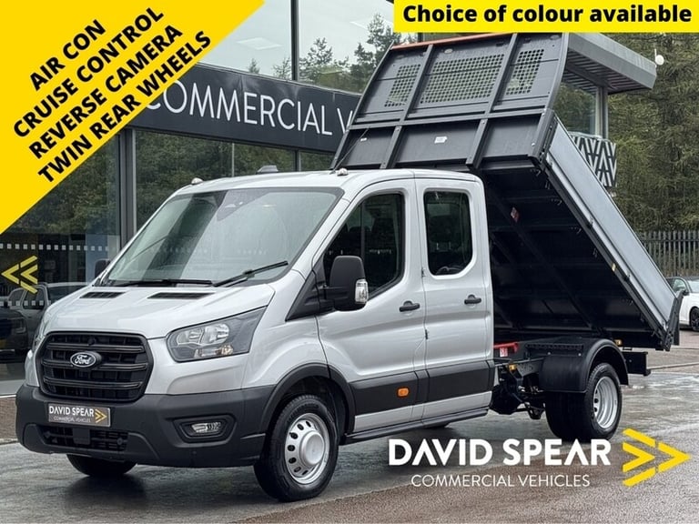 2025 Ford Transit TDCI 130ps 350 7 Seat Double Cab Tipper DRW with With A/C, Sat Nav &amp; 12 Sc ...