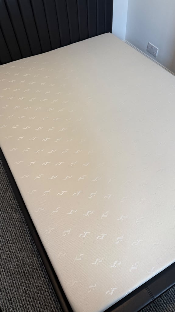 Double bed and mattress / Black bed frame