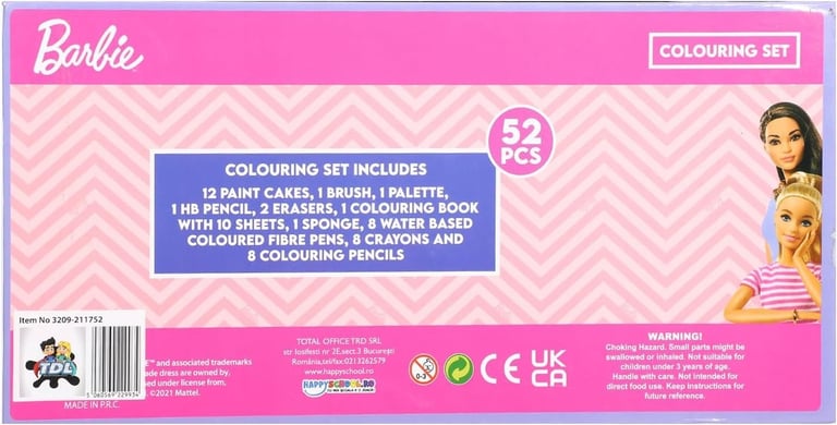 official barbie colouring 3 drawer chest brand new sealed.