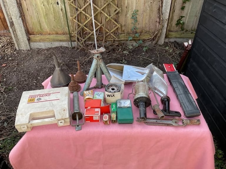 image for Collection Of Mostly Automobilia Items - To Include Vintage St John Ambulance AA First Aid Kit Box